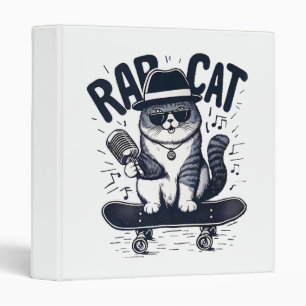 Rap Cat Harmony 3 Ring Binder