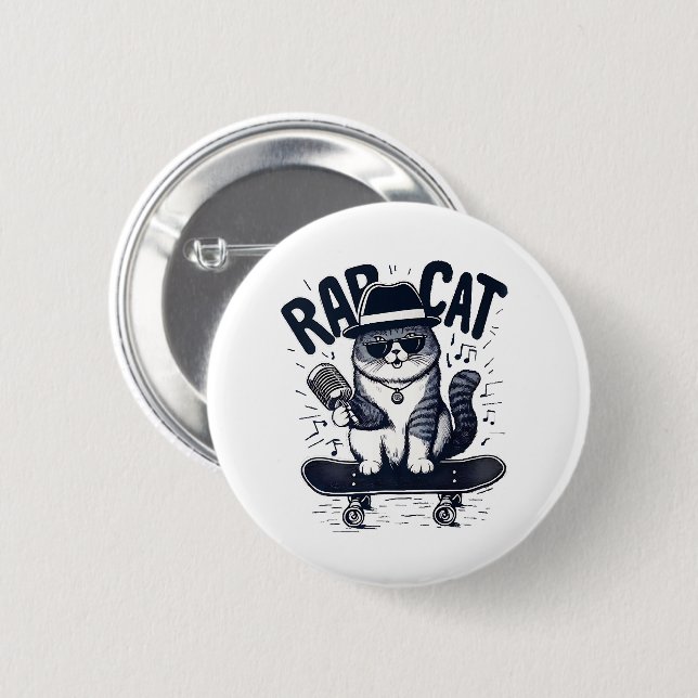 Rap Cat Harmony Button (Front & Back)