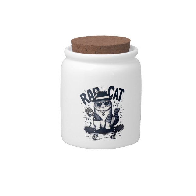 Rap Cat Harmony Candy Jar (Front)