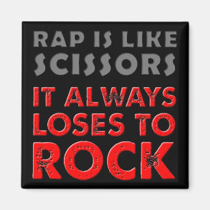 Rap Versus Rock Paper Scissors Fridge Magnet Funny