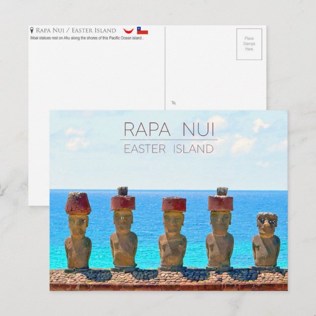 Rapa Nui / Easter Island Travel Postcard (Front/Back)