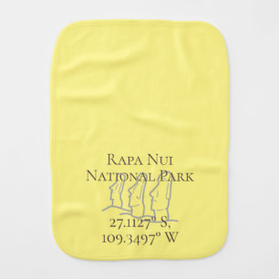 Rapa Nui Latitude & Longitude Baby Burp Cloth