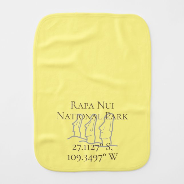Rapa Nui Latitude & Longitude  Baby Burp Cloth (Front)
