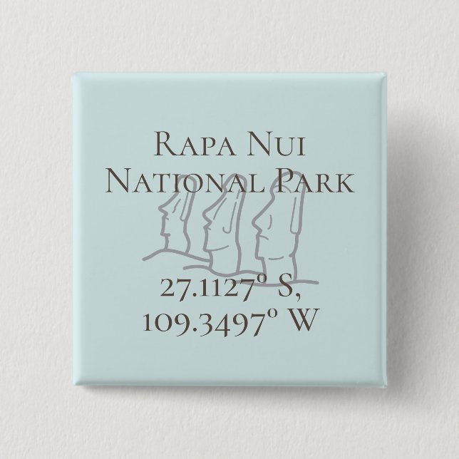 Rapa Nui Latitude & Longitude  Button (Front)