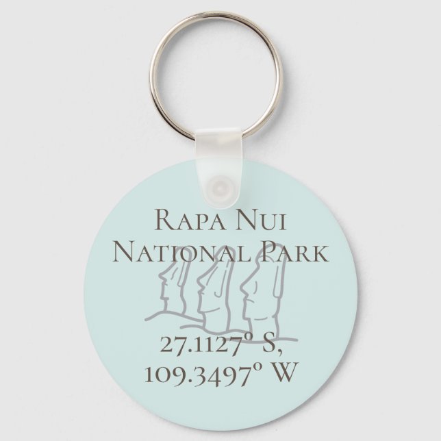 Rapa Nui Latitude & Longitude  Keychain (Front)