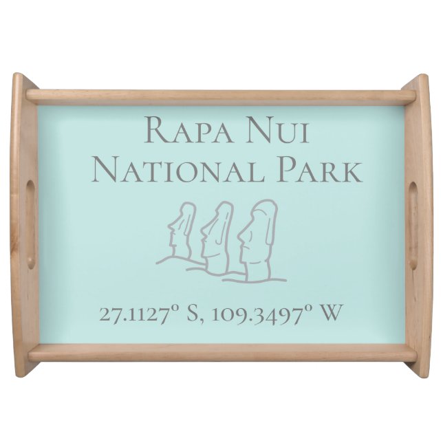 Rapa Nui Latitude & Longitude  Serving Tray (Front)