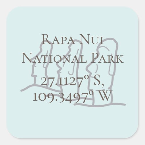 Rapa Nui Latitude  Longitude  Square Sticker