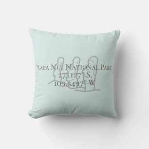 Rapa Nui Latitude & Longitude Throw Pillow