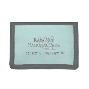 Rapa Nui Latitude & Longitude Tri-fold Wallet