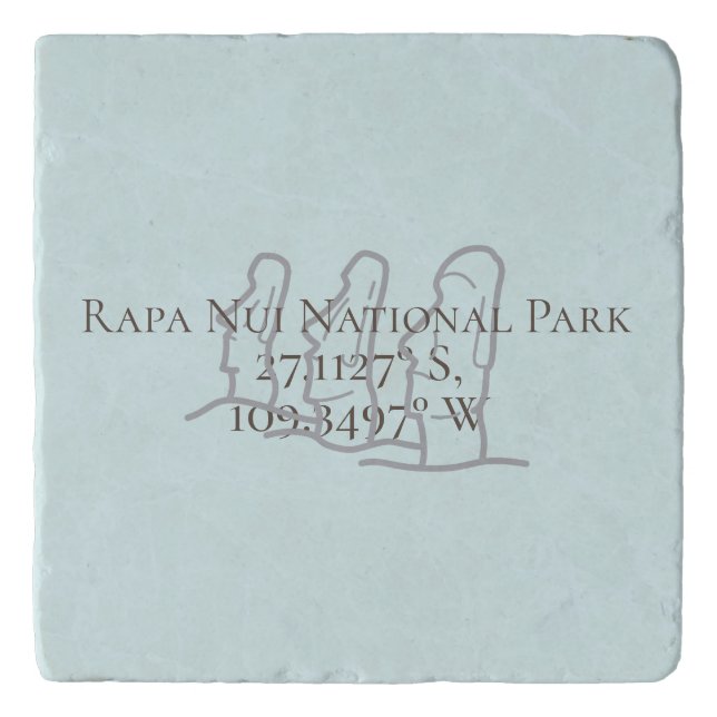 Rapa Nui Latitude & Longitude  Trivet (Front)