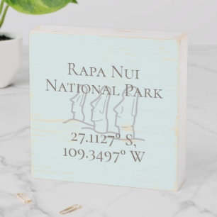Rapa Nui Latitude & Longitude Wooden Box Sign