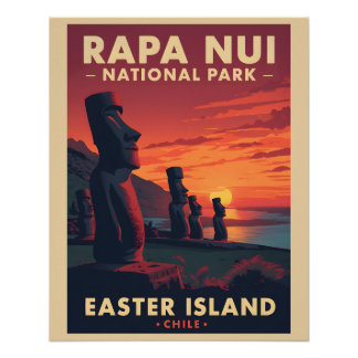 Rapa Nui National Park - Chile - Easter Island  Poster