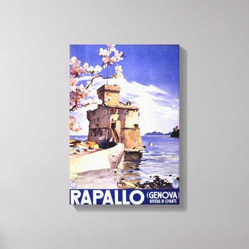 Rapallo Genova Italy Vintage Travel Poster Canvas Print
