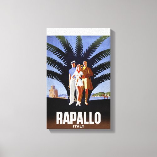 Rapallo Italy Vintage Travel Poster Canvas Print