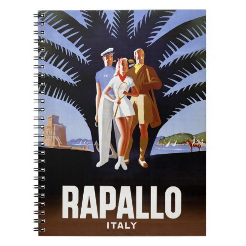 Rapallo Italy Vintage Travel Poster Notebook