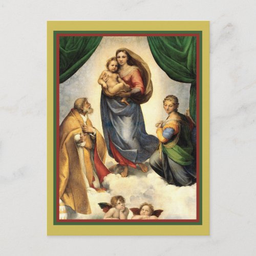 Raphael 1483 _ 1520 Sistine Madonna 1512 Postcard