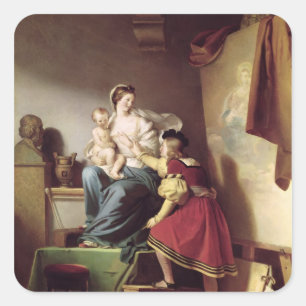 Raphael Adjusting his Model's Pose his Square Sticker