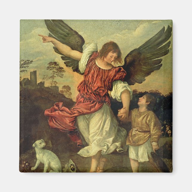 Raphael and Tobias, 1507-8 (oil on panel) Magnet (Front)