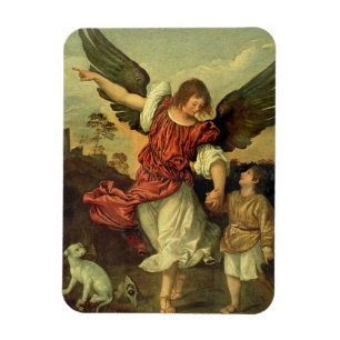 Raphael and Tobias, 1507-8 (oil on panel) Magnet