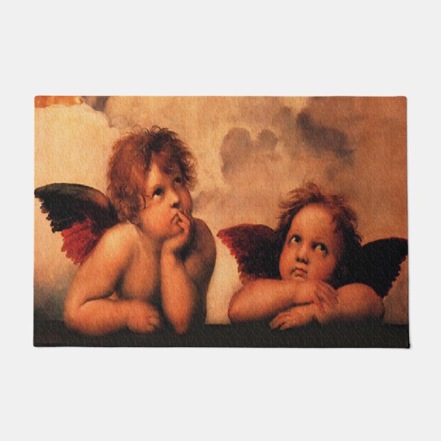Raphael Angelic Cherub Art Doormat (Front)