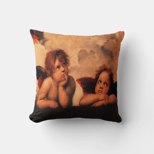 Raphael Angelic Cherub Art Throw Pillow