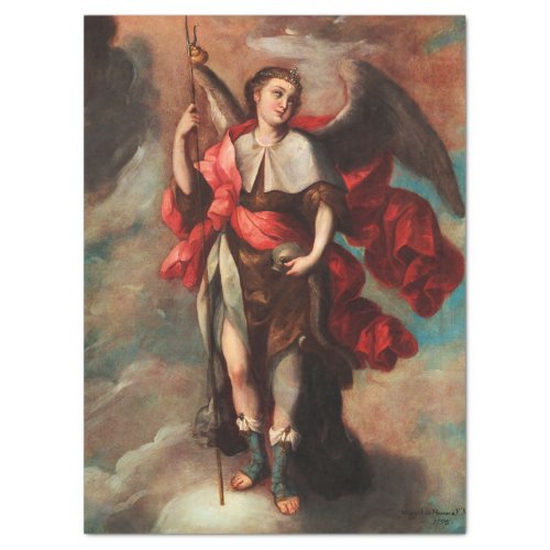 Raphael Archangel by Fray Miguel de Herrera Tissue Paper