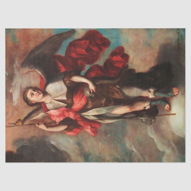Raphael Archangel by Fray Miguel de Herrera Tissue Paper (Front)