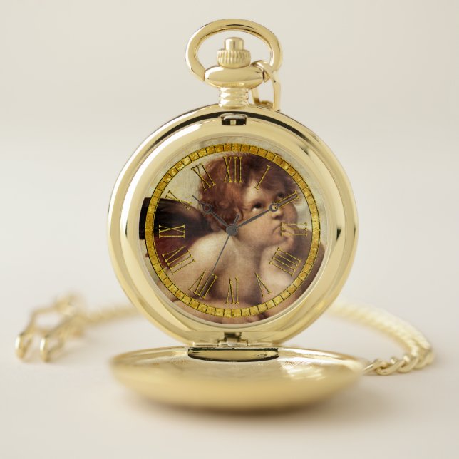 Raphael Cherub Sistine Chapel Pocket Watch (Inside)