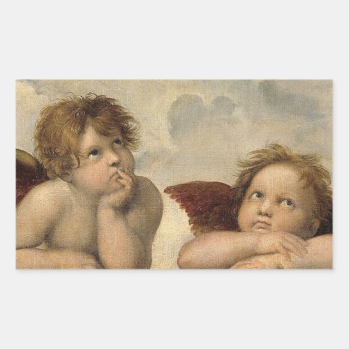 Raphael Cherubs Angels Rectangular Sticker