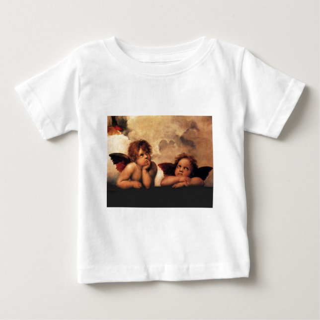 Raphael Cherubs Sistine Madonna 2 Angels Baby T-Shirt (Front)