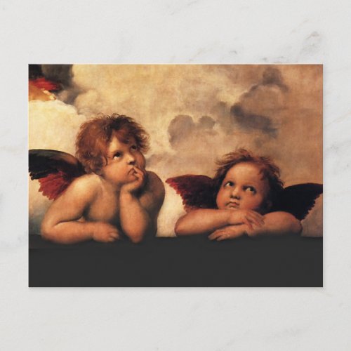 Raphael Cherubs Sistine Madonna 2 Angels Postcard