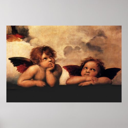 Raphael Cherubs Sistine Madonna 2 Angels Poster