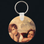Raphael Cherubs Sistine Madonna Key Chain<br><div class="desc">Raphael Cherubs Sistine Madonna key chain. Oil painting altarpiece from 1513-1514. The cherubim (putti) from Raphael’s Sistine Madonna rank among the artist’s most recognized work. The two cherubs are arguably the most famous angel representations in the world. The wistful gaze of the two winged angels has charmed audiences for centuries....</div>