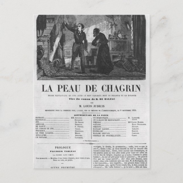 Raphael de Valentin and the shopkeeper Postcard (Front)