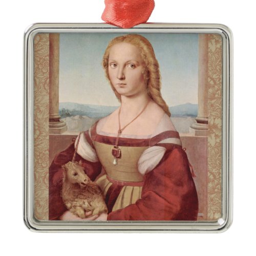 Raphael Lady and the Unicorn Classic fine art Metal Ornament