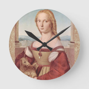 Raphael Lady and the Unicorn Classic fine art Round Clock
