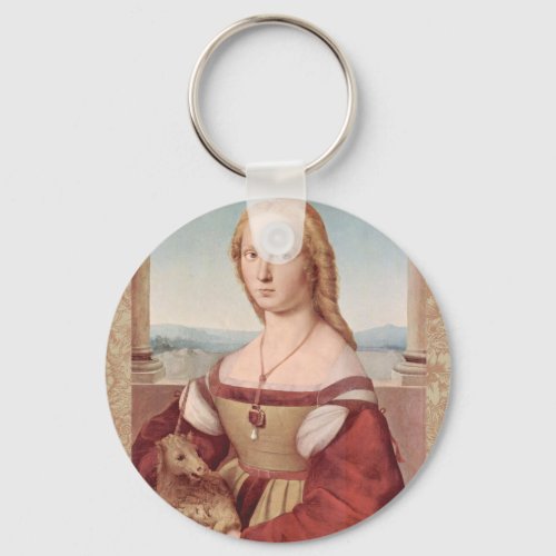 Raphael Lady and Unicorn Classic Keychain