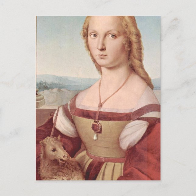 Raphael Lady and Unicorn Classic Postcard (Front)