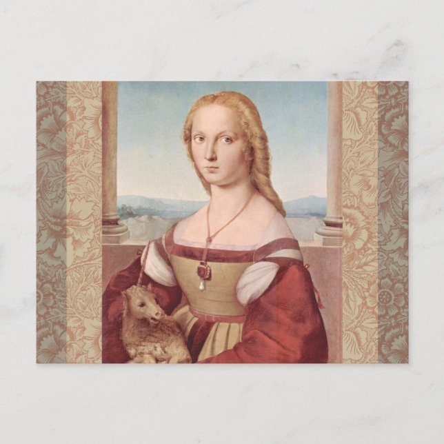 Raphael Lady and Unicorn Classic Postcard (Front)