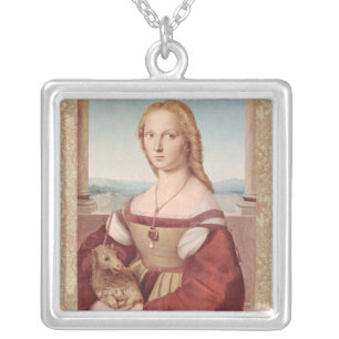 Raphael Lady and Unicorn Classic Silver Plated Necklace