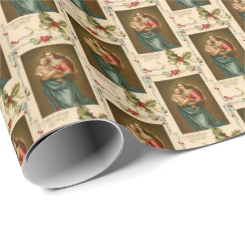 Raphael Madonna Christ Child Religious Vintage  Wrapping Paper