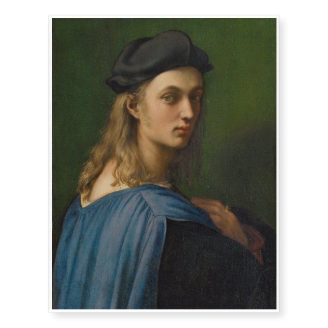 Raphael - Portrait of Bindo Altoviti Temporary Tattoos (Front)