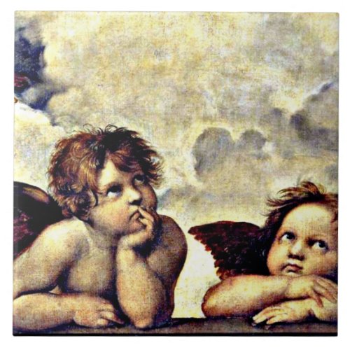 Raphael Putti Detail from the Sistine Madonna Ceramic Tile