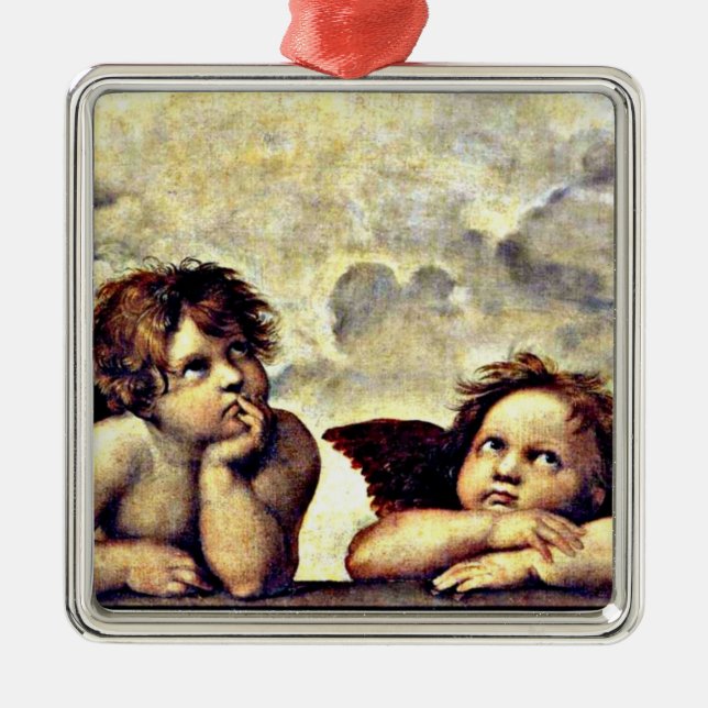 Raphael: Putti, Detail from the Sistine Madonna, Metal Ornament (Front)