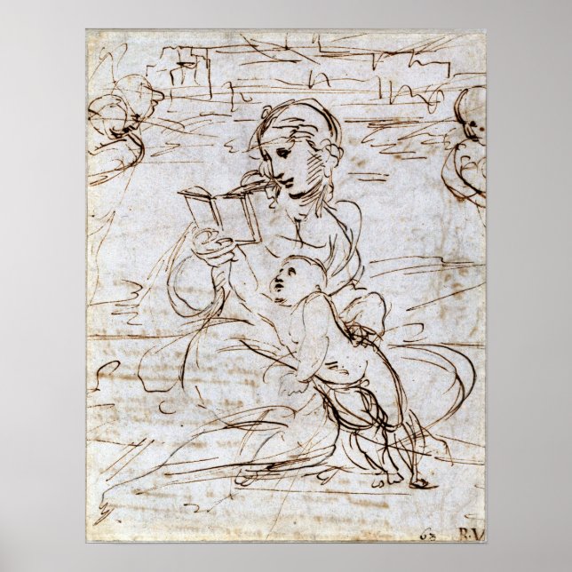 Raphael - Reading Madonna And Child In A Landscap… Poster (Front)