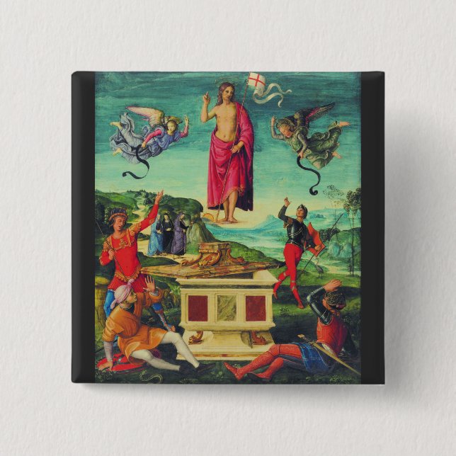 Raphael Resurrection Of Jesus Christ Art Button (Front)
