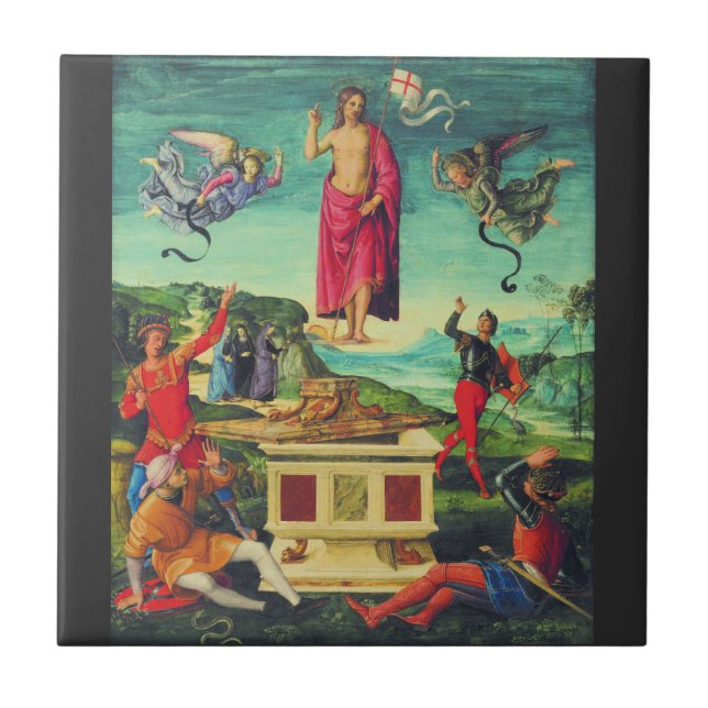 Raphael Resurrection Of Jesus Christ Art Ceramic Tile (Front)