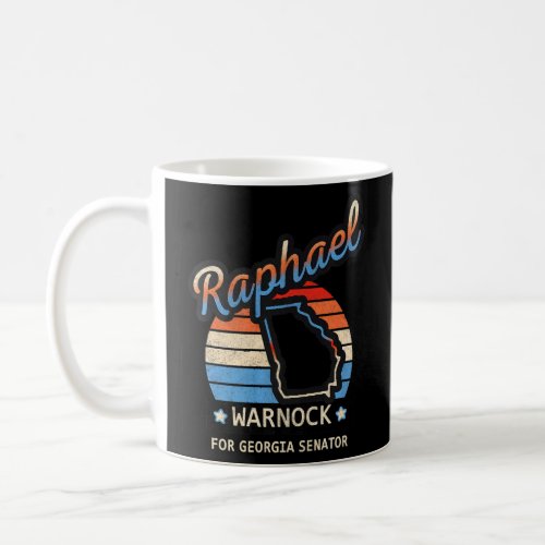 Raphael Retro Sunset Warnock For Georgia Senator   Coffee Mug