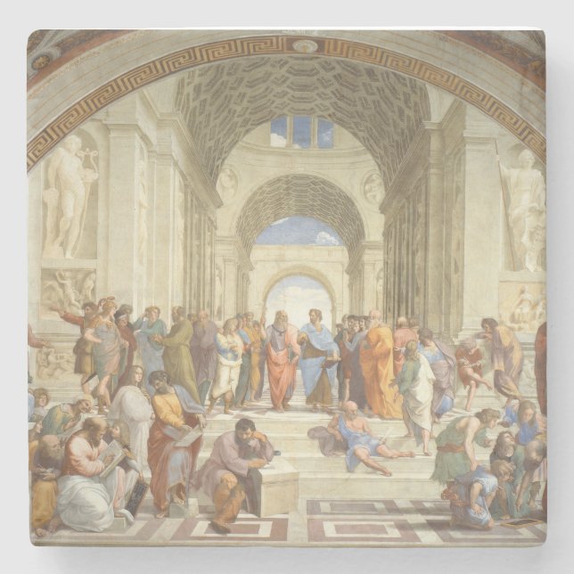 Raphael’s The School of Athens Stone Coaster (Front)