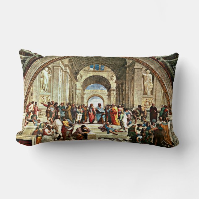 Raphael: School of Athens painting Lumbar Pillow (Front)